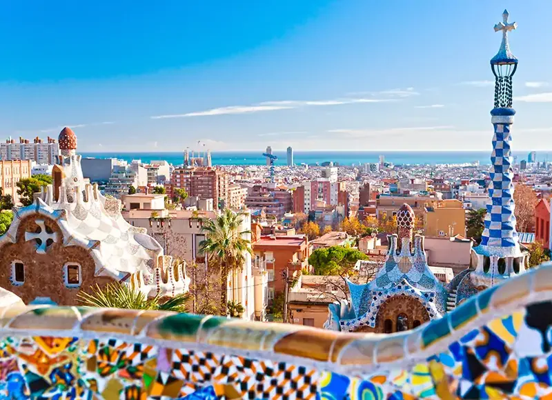 スペイン バルセロナの色鮮やかな景観