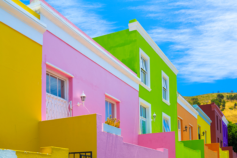 南アフリカ・ケープタウンの色彩鮮やかな家々